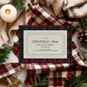 Elegant Tartan Plaid Christmas Party Invitation