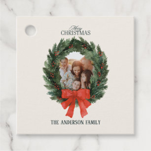 Elegant Tartan Plaid Christmas Party Invitation Favour Tags