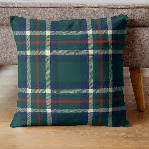 Elegant Tartan Plaid Green Preppy Christmas  Cushion