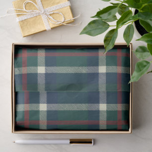 Elegant Tartan Plaid Green Preppy Christmas Tissue Paper