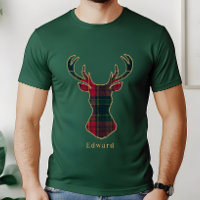 Elegant Tartan Plaid Merry Christmas Family Name