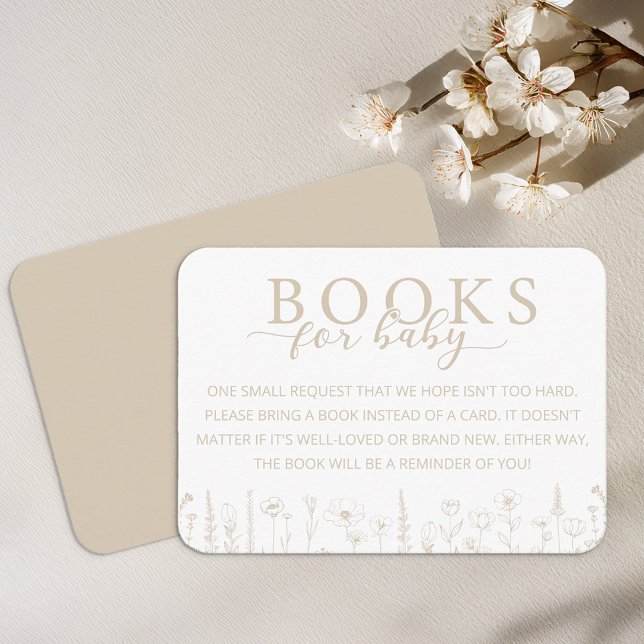 Elegant Taupe Books for Baby Card (Books for Baby - Taupe Card)