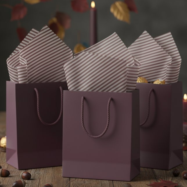Elegant Taupe Grey and Plum Dark Halloween Striped Tissue Paper (Elegant Plum Purple and Taupe Gray Pinstriped Tissue Paper. Chic Simple Pattern of Thin Stripes. )