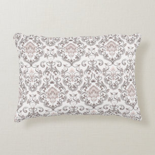 Elegant Taupe & Grey Damask Pillow Cases Classic