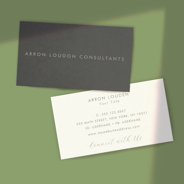 Elegant  Taupe Grey Suede Look Professional  Business Card (Creator Uploaded)