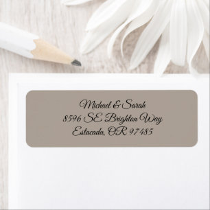 Elegant Taupe Linen Brown Return Address