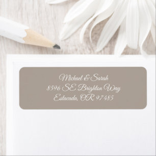 Elegant Taupe Linen Brown Return Address