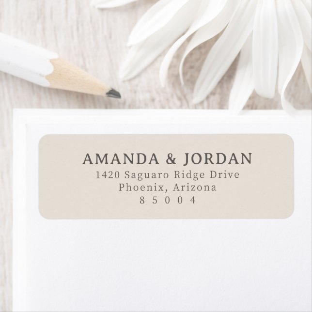 Elegant Taupe Minimalist Address Card (Insitu)