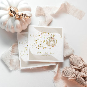 Elegant Taupe Pumpkin Fall Baby Shower Napkin