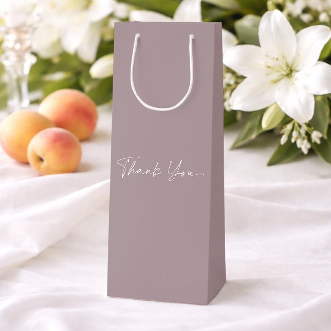 Elegant Taupe Thank You Gift Bag (Creator Uploaded)