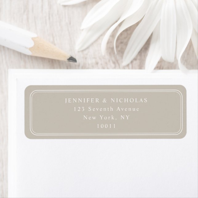 Elegant Taupe Wedding Return Address (Insitu)