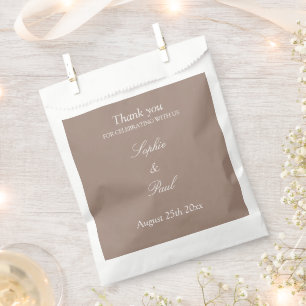 Elegant Taupe Wedding Thank You Favour Bags