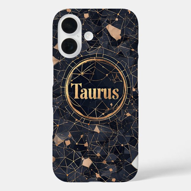 Elegant Taurus Zodiac Sign Design Case-Mate iPhone Case (Back)