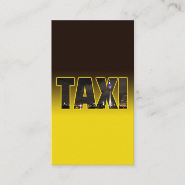 Elegant TAXI skyline for taxi driver cabdriver Business Card (Front)