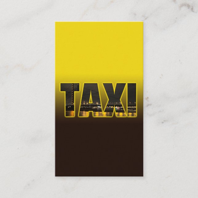 Elegant TAXI skyline for taxi driver cabdriver Business Card (Front)