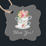 Elegant Tea Bridal Shower Favour Gift Tag<br><div class="desc">Elegant tea party bridal shower gift tag featuring watercolor tea cups with pretty pink blooms. Visit our shop to view our elegant tea bridal shower collection!</div>