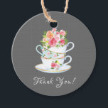 Elegant Tea Bridal Shower Favour Gift Tag<br><div class="desc">Elegant tea party bridal shower gift tag featuring watercolor tea cups with pretty pink blooms. Visit our shop to view our elegant tea bridal shower collection!</div>