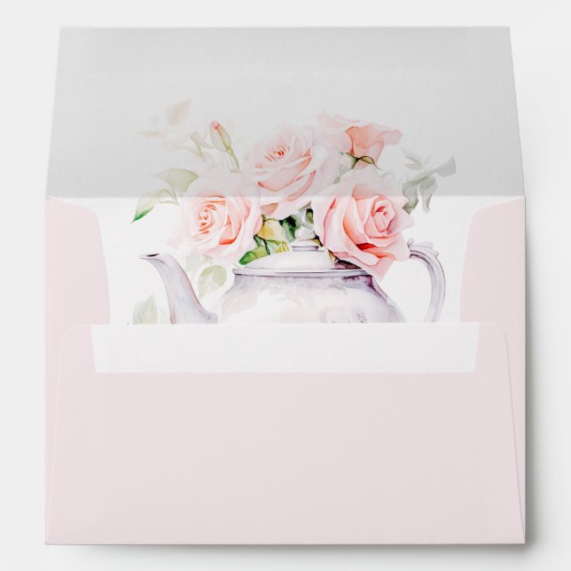 Elegant Tea Party Bridal Shower Envelope (Back (Bottom))