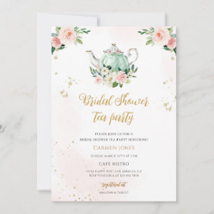 Elegant Tea Party Bridal Shower Invitation