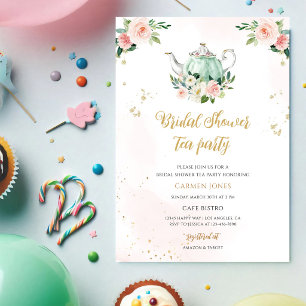 Elegant Tea Party Bridal Shower Invitation