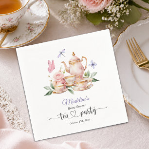 Elegant Tea Party Butterflies Baby Shower Napkin