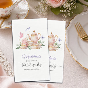 Elegant Tea Party Butterflies Baby Shower Napkin