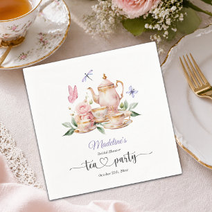 Elegant Tea Party Butterflies Bridal Shower Napkin