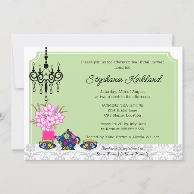Elegant Tea Party Invitation (Front)