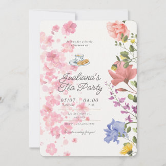 Elegant Tea Party Vibes – Vintage Floral Style Invitation