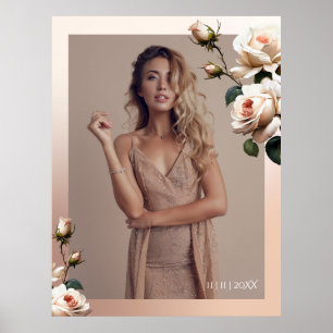 Elegant Tea Rose Bridal Shower Poster