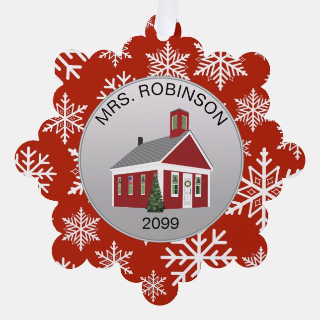 Elegant Teacher Principal Paper Ornament Gift Card (Front)