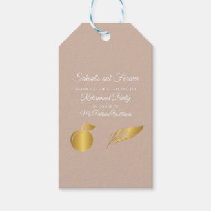 Elegant Teachers Golden Pastel Retirement Party Gift Tags
