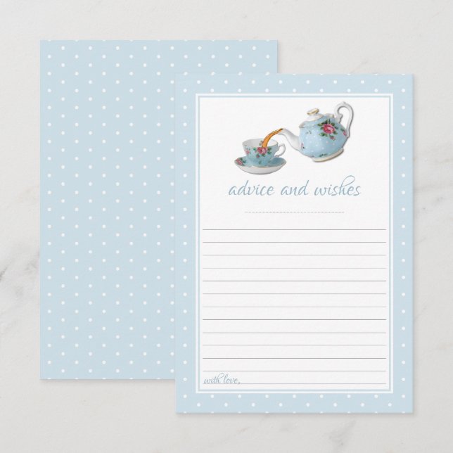 Elegant Teacups Baby Shower Tea Party Advice Card (Front/Back)