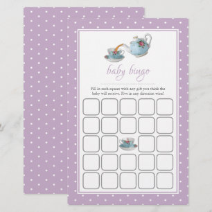Elegant Teacups Baby Shower Tea Party Bingo