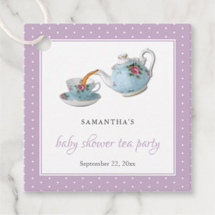 Elegant Teacups Baby Shower Tea Party Favour Tags