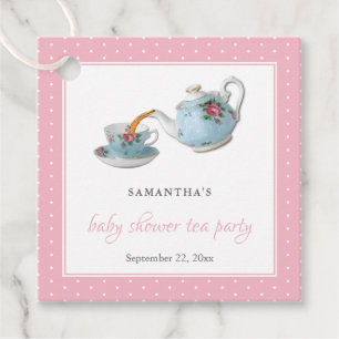 Elegant Teacups Baby Shower Tea Party Favour Tags