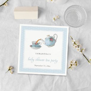 Elegant Teacups Baby Shower Tea Party Napkin
