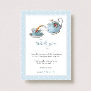 Elegant Teacups Baby Shower Tea Party Thank You Card