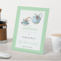 Elegant Teacups Baby Shower Tea Party Welcome