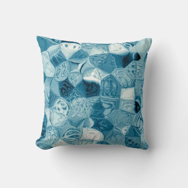 Elegant Teal Abstract Geometrical Shapes Artwork | Cushion (Front)