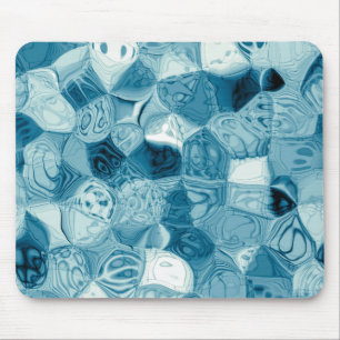 Elegant Teal Abstract Geometrical Shapes Artwork Mouse Mat