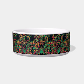Elegant Teal "Ancestral Paradigm" Design Pet Bowl
