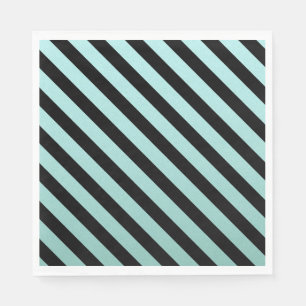 Elegant Teal And Black Stripped   Napkin