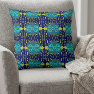 Elegant Teal And Navy Cushion