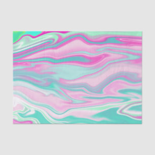 Elegant Teal and Pink Marble Pattern Tissue Paper