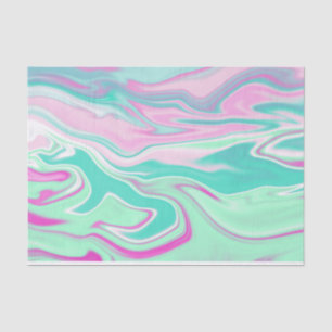 Elegant Teal and Pink Marble Pattern Tissue Paper