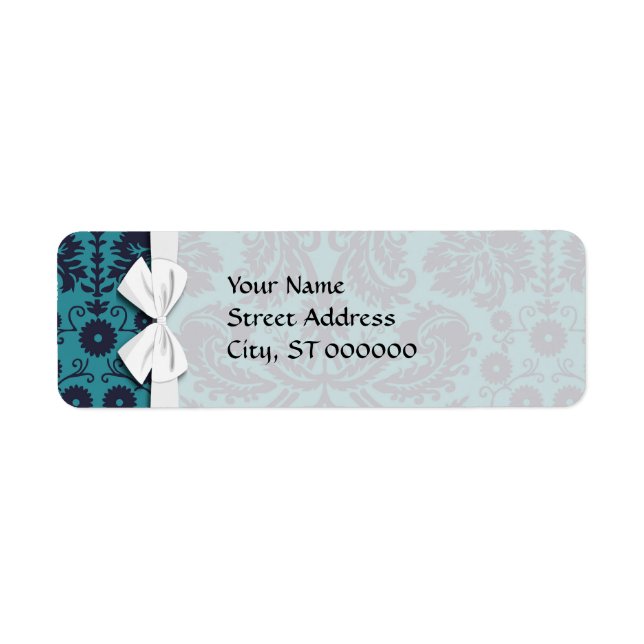 elegant teal blue and midnight damask (Front)