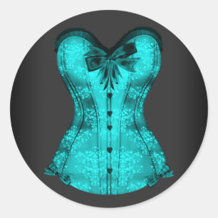 Elegant Teal Blue Corset Stickers