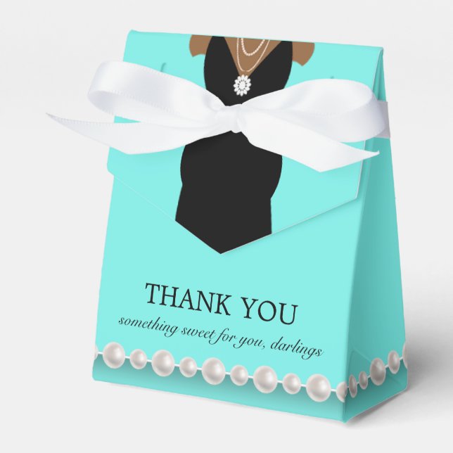 Elegant Teal Blue Ethnic Tiffany Theme Baby Shower Favour Box (Front Side)