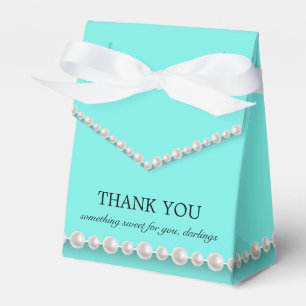 Elegant Teal Blue Glam Tiffany Theme Baby Shower Favour Box